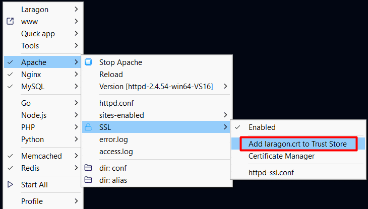 laragon ssl