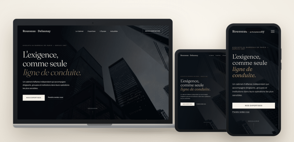 Site internet d'avocat sur mesure et responsive